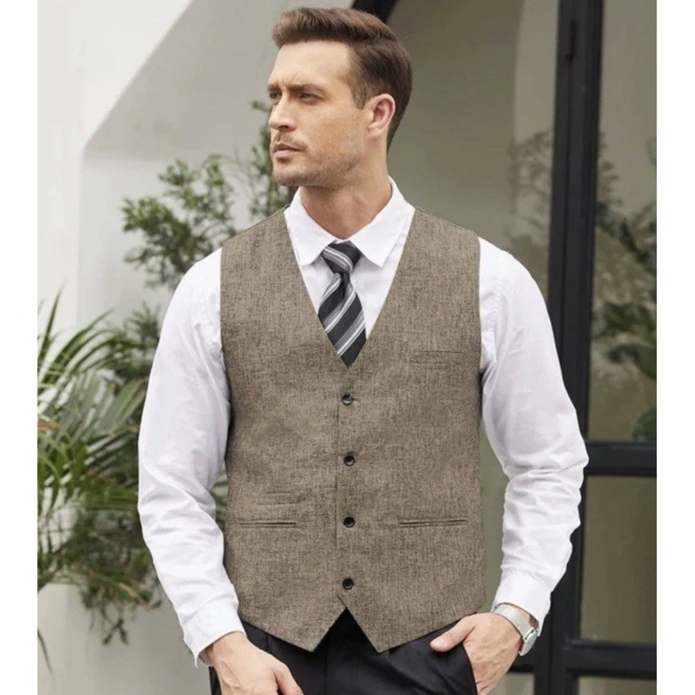 COOFANDY Men's Casual Business Vests Lightweight Slim Fit Small‎